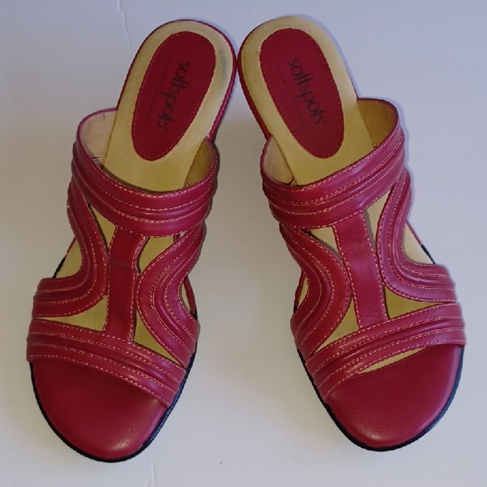 Softspots Wedge Leather Sandals 7.5M
